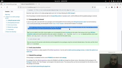 Kernel downgrade on Arch Linux