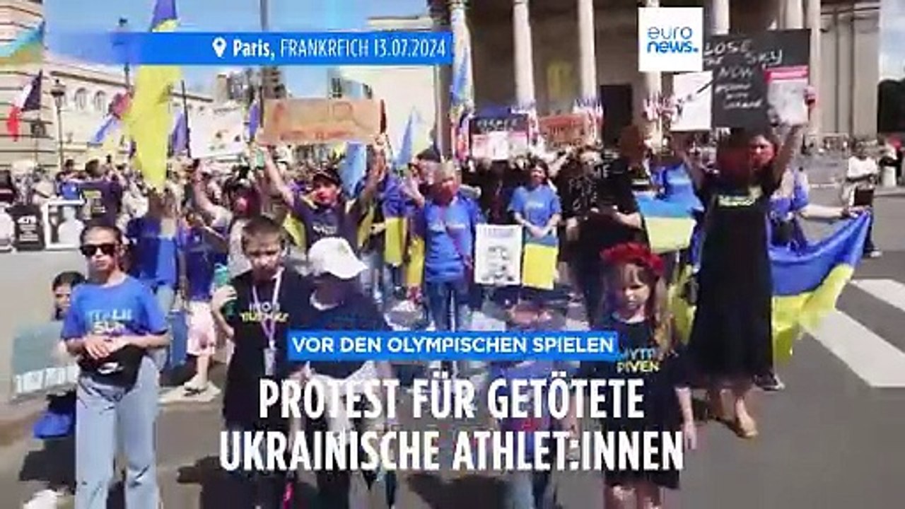 Vor Beginn der Olympischen Spiele: Protest für verstorbene ukrainische Sportler in Paris