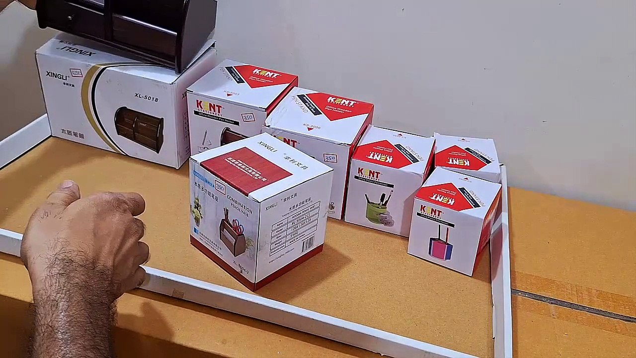 Unboxing and Review of Wooden Pen Holder,Desktop Storage Compartment Office Stationery Storage Chair Wooden Pen Holder Multifunctional Storage Box