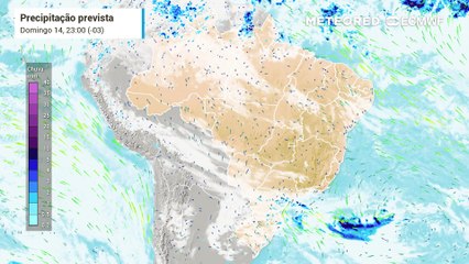 Previsão de chuva e nebulosidade