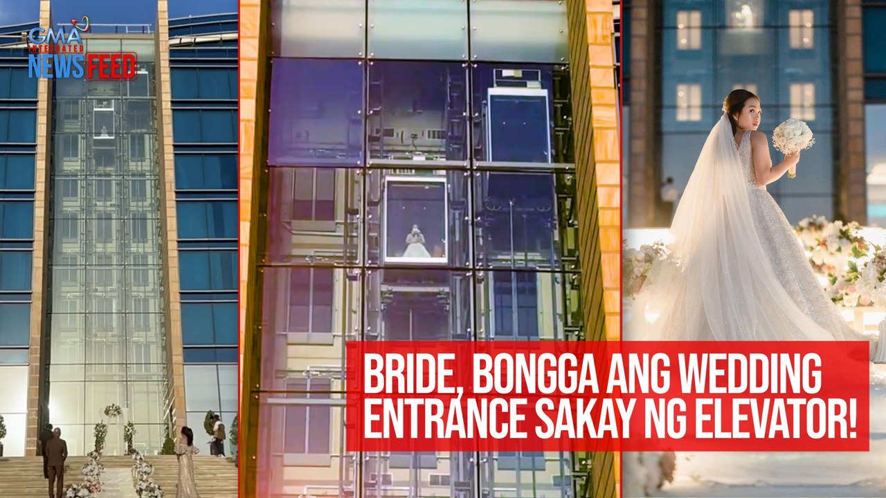 Bride, bongga ang wedding entrance sakay ng elevator! | GMA Integrated Newsfeed