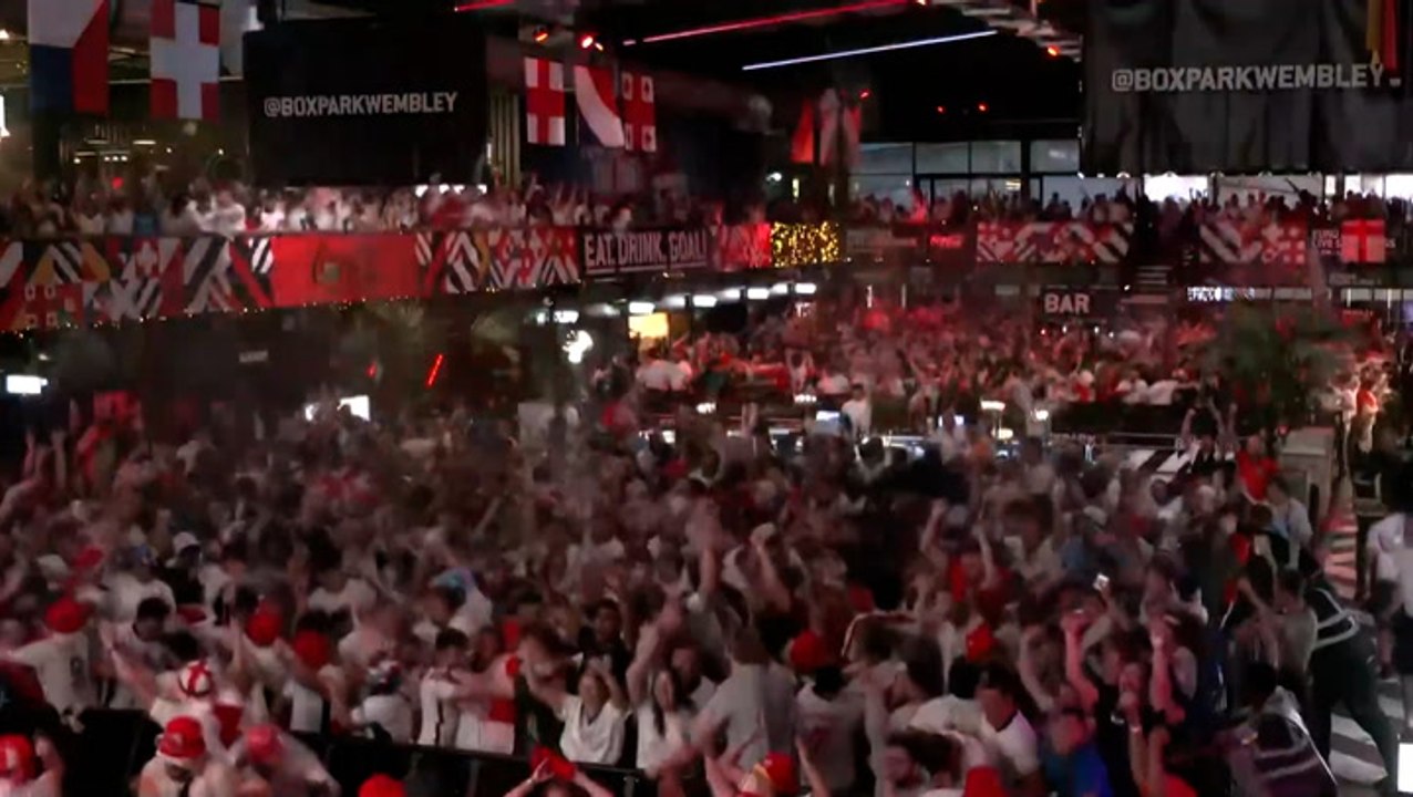 Watch: England fans throw pints into air during Euro 2024 goal celebrations