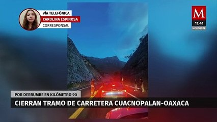 Se registra derrumbe en tramo de carretera Cuacnopalan-Oaxaca