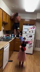 Dad Hits Head on Roof While Playing With Daughter