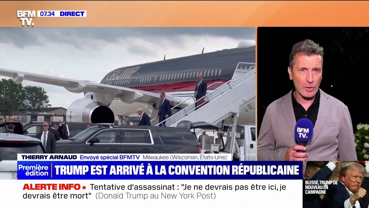"Je devrais être mort": Donald Trump arrive en miraculé à la convention républicaine à Milwaukee