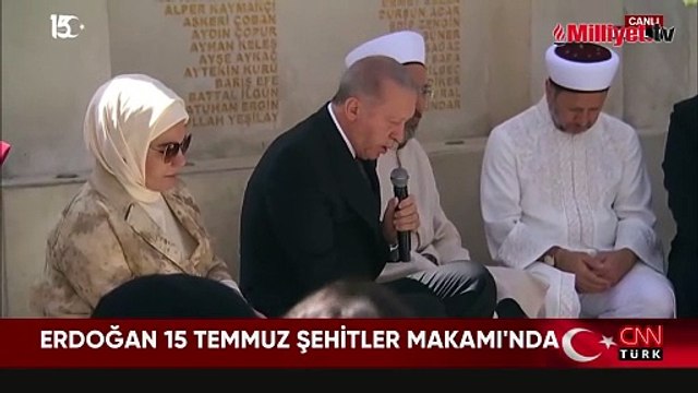Erdoğan, 15 Temmuz Şehitler Anıtı'nda