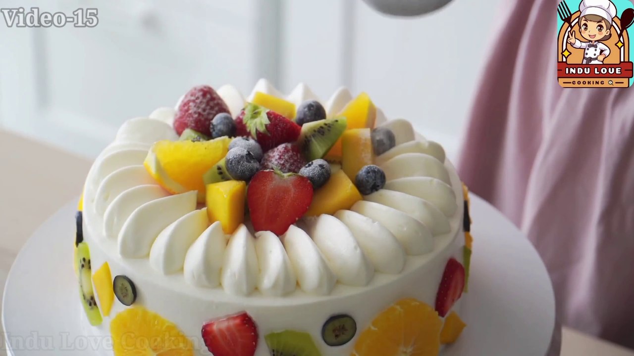 Fresh Cream Fruit Cake / Fruit Shortcake in health and fitness best cake. #Indulovecooking