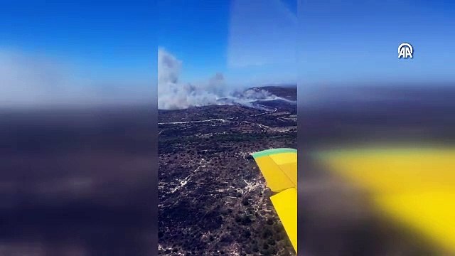 Çeşme’de orman yangını: Alevler rüzgârın etkisiyle büyüyor