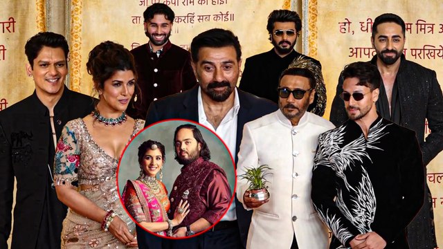 Star-Studded Aashirwad Ceremony: Sunny Deol, Jackie Shroff, Ayushmann & Others Arrives To Shower Blessings On Anant-Radhika