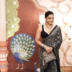 Rashmika Mandanna Wore a Stunning Rs 1.28 Lakh Saree for Anant Ambani-Radhika Wedding Reception