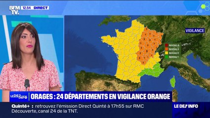 Orages: 24 départements placés en vigilance orange par Météo-France