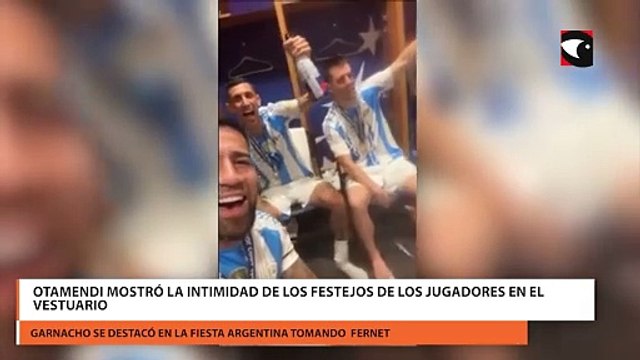 Otamendi mostró la intimidad de los festejos de los jugadores en el vestuario