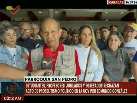 Profesores y estudiantes de la UCV rechazan los actos de proselitismo político por Edmundo González