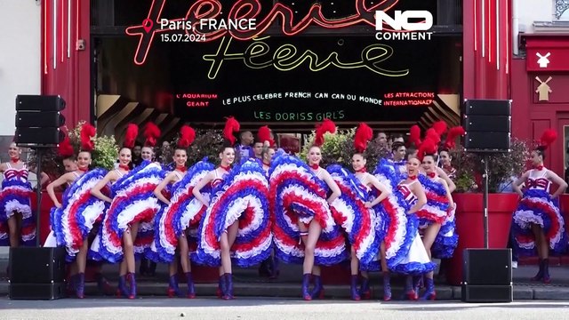 No comment : French Cancan devant le Moulin Rouge pour la flamme olympique