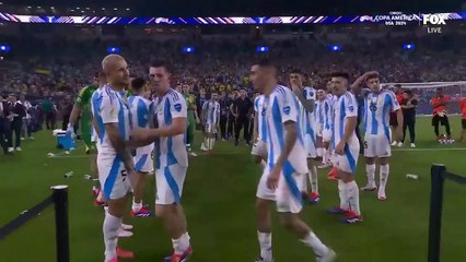 _2024 Copa América Final- Argentina's trophy ceremony following 1-0 victory over Colombia