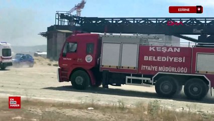 Edirne'de yerleşim yerlerine yakın tarlada yangı