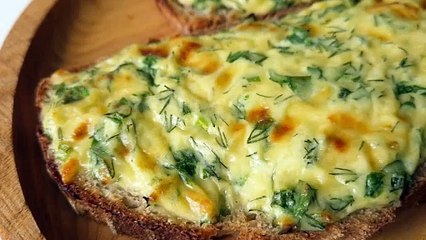 Cheesy toast with greens and cottage cheese  Best for breakfasts