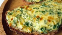 Cheesy toast with greens and cottage cheese  Best for breakfasts
