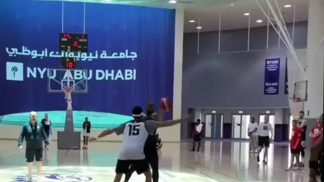 First Team USA scrimmage in Abu Dhabi - Anthony Davis dunks on Joel Embiid