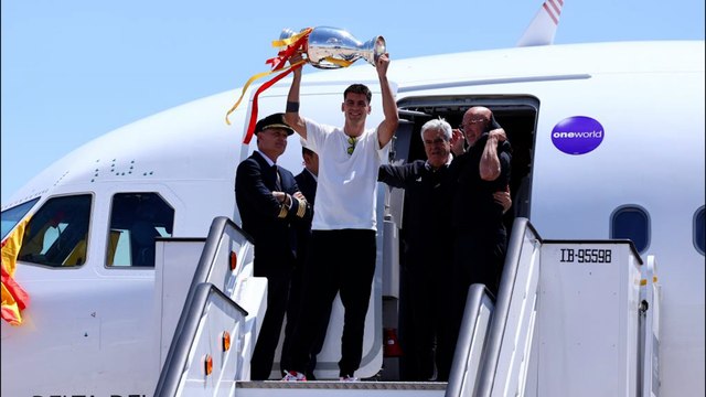 La selección española llega a Madrid tras la victoria en la Eurocopa