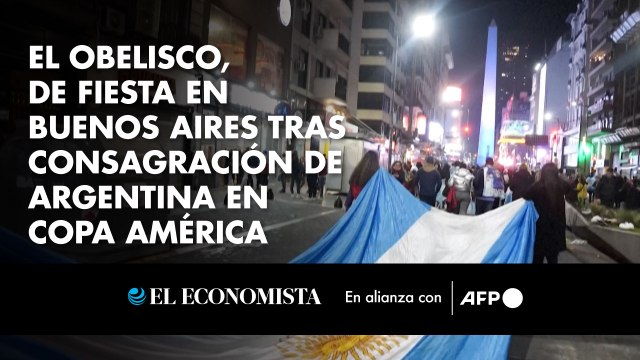 El Obelisco, de fiesta en Buenos Aires tras consagración de Argentina en Copa América