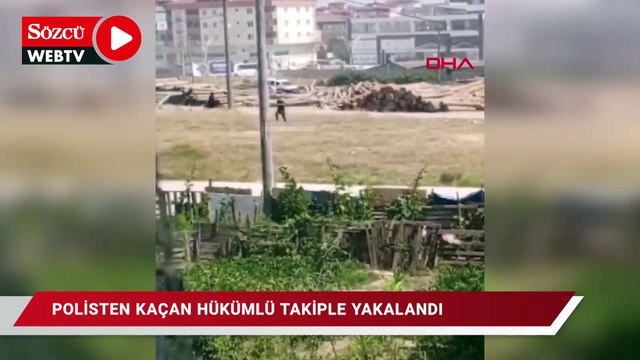Polisten kaçan hükümlü takiple yakalandı; o anlar kamerada