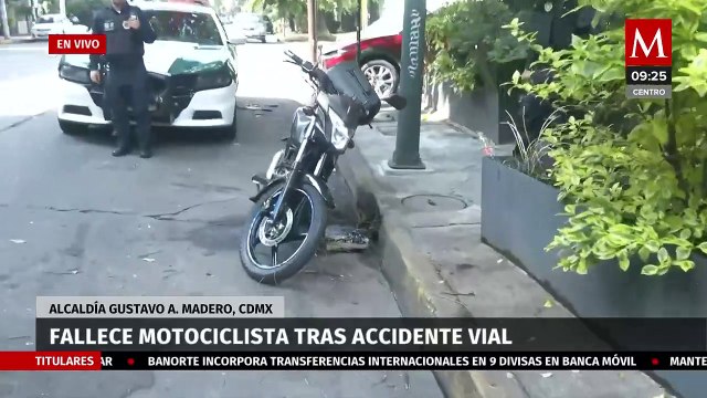 Muere motociclista en accidente vial en la alcaldía Gustavo A. Madero, CDMX