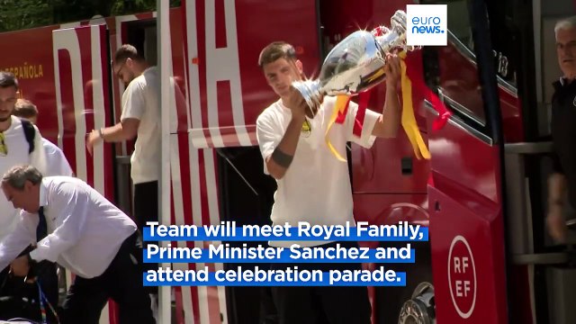 Spanish national football team returns to Madrid to celebrate Euro 2024 win
