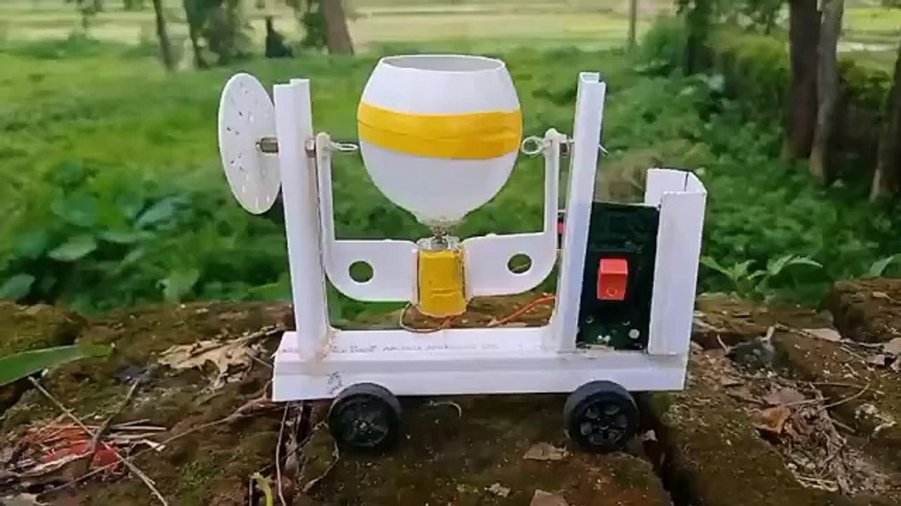 How to make Cement Mixer Machine at home __ Electrical Concrete Mixer Machine __