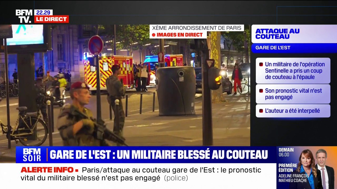 Militaire blessé au couteau à Paris: "Son pronostic vital n'est pas engagé", assure Gérald Darmanin