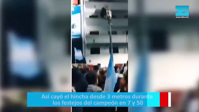 Así cayó el hincha desde 3 metros durante los festejos del campeón en 7 y 50