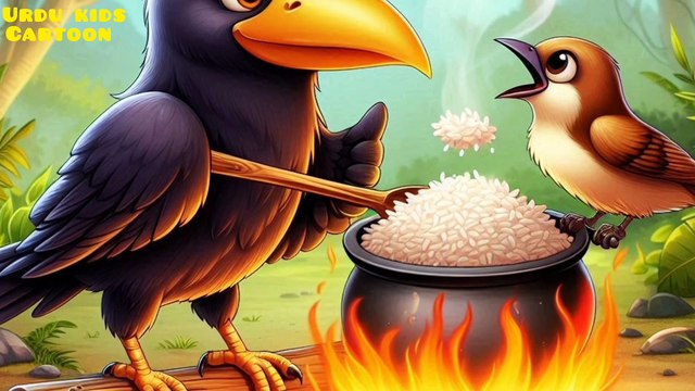 چڑیا اور کوے نے کھچڑی پکائی |chirya aor kawa ny khichri pakai is a short interesting story in urdu |@urdukidscartoon123 |kawa chirya kahani