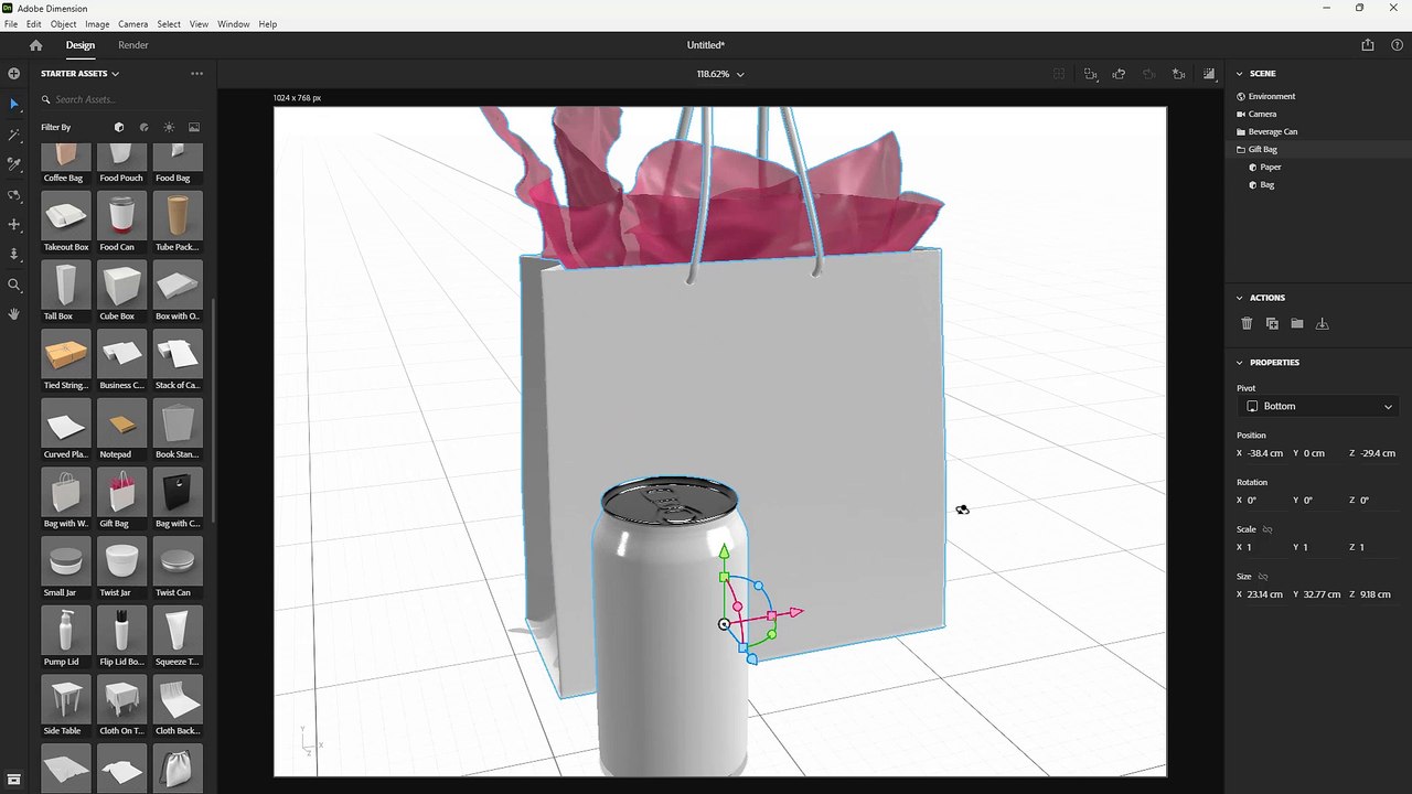 Adobe Dimension Course Section 24 Setting Focus Point