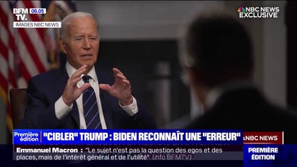 Joe Biden concède lors d'une interview que c'était une "erreur" d'appeler à "cibler" Donald Trump