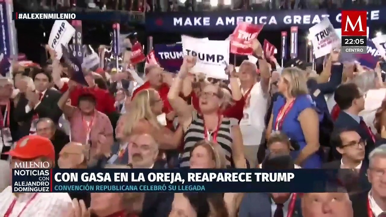 Donald Trump Reaparece en Convención Republicana con Gasa en la Oreja