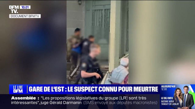 Attaque au couteau à la gare de l'Est: les images de l'interpellation du suspect déjà connu de la justice