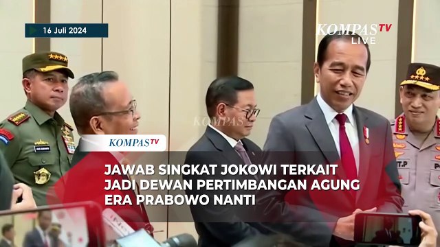 Jawab Singkat Jokowi Terkait jadi Dewan Pertimbangan Agung era Prabowo Nanti