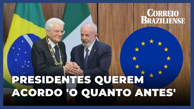 LULA E PRESIDENTE DA ITÁLIA PEDEM ACORDO RÁPIDO ENTRE MERCOSUL E UNIÃO EUROPEIA