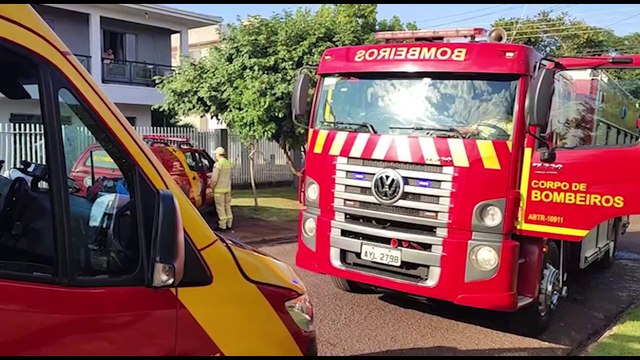 Grande aparato do Corpo de Bombeiros é mobilizado para atender vítima no Bairro Alto Alegre