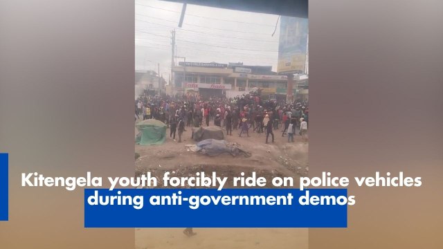 Kitengela youth forcibly ride on police vehicles during anti-government demos