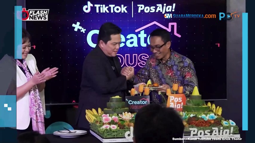 Erick Thohir Hadiri Launching Kolaborasi PT Pos dan TikTok Ciptakan Ekonomi Digital Terbesar