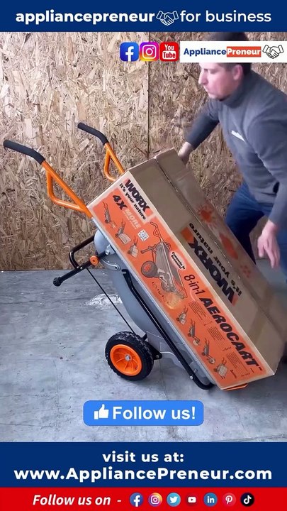 Multifunctional Worx garden cart in action #wheelbarrowThe Worx garden cart, a true multitasking marvel, effortlessly glides through the lush greenery of a well-tended garden. With its sleek design and sturdy const