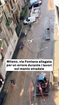 Milano, via Fontana sommersa?per un errore nei lavori sul manto stradale: 250 famiglie senza acqua