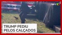 Vídeo mostra o que aconteceu com sapatos de Trump após atentado