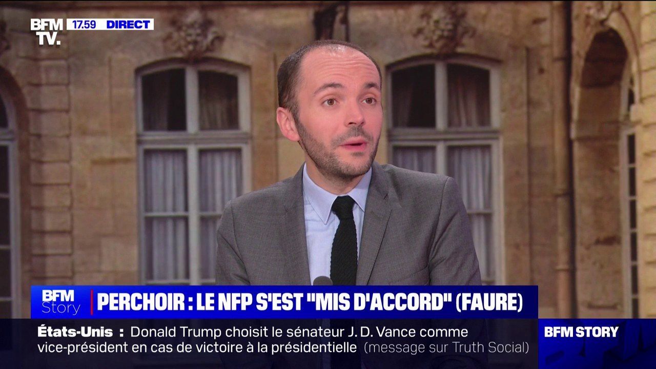 Olivier Faure annonce que le NFP "s'est mis d'accord" sur le principe d'une candidature unique pour la présidence de l'Assemblée