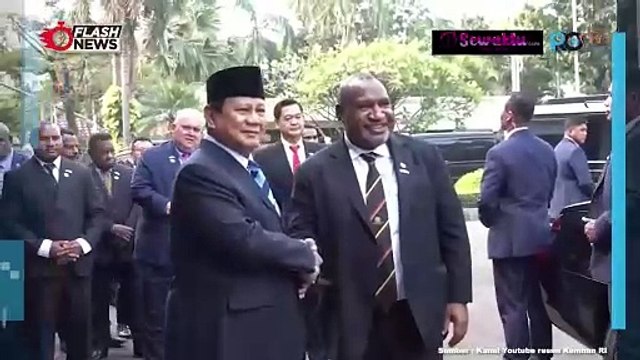 Momen Menteri Pertahanan Prabowo Subianto Terima Kunjungan PM Papua Nugini