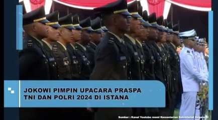 Jokowi Pimpin Upacara Praspa Polri dan TNI 2024 di Istana