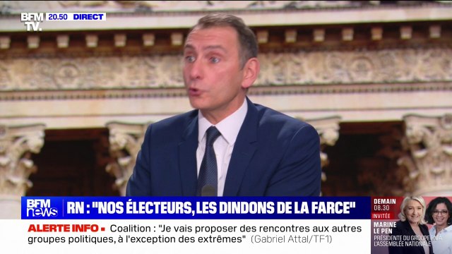 Assemblée nationale: L'extrême gauche doit avoir des vice-présidents, l'ancienne majorité doit avoir des vice-présidents et nous aussi , estime Laurent Jacobelli (RN)