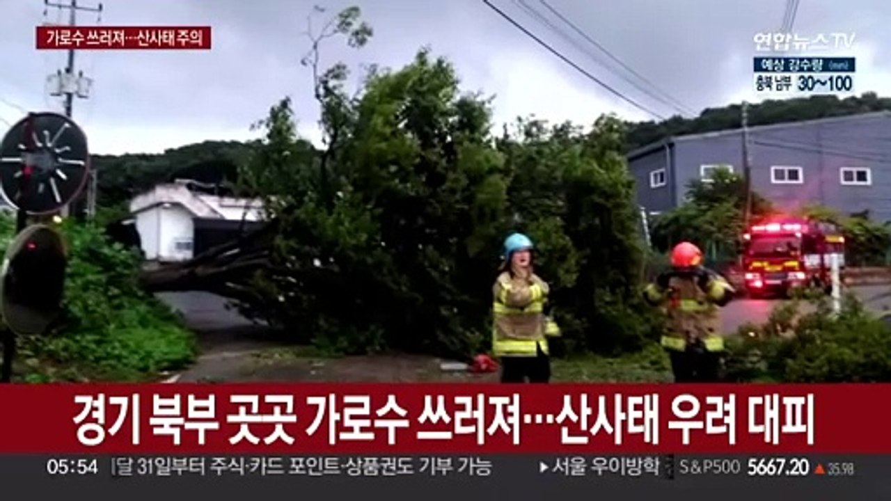 경기 북부 곳곳 가로수 쓰러져…산사태 우려 대피