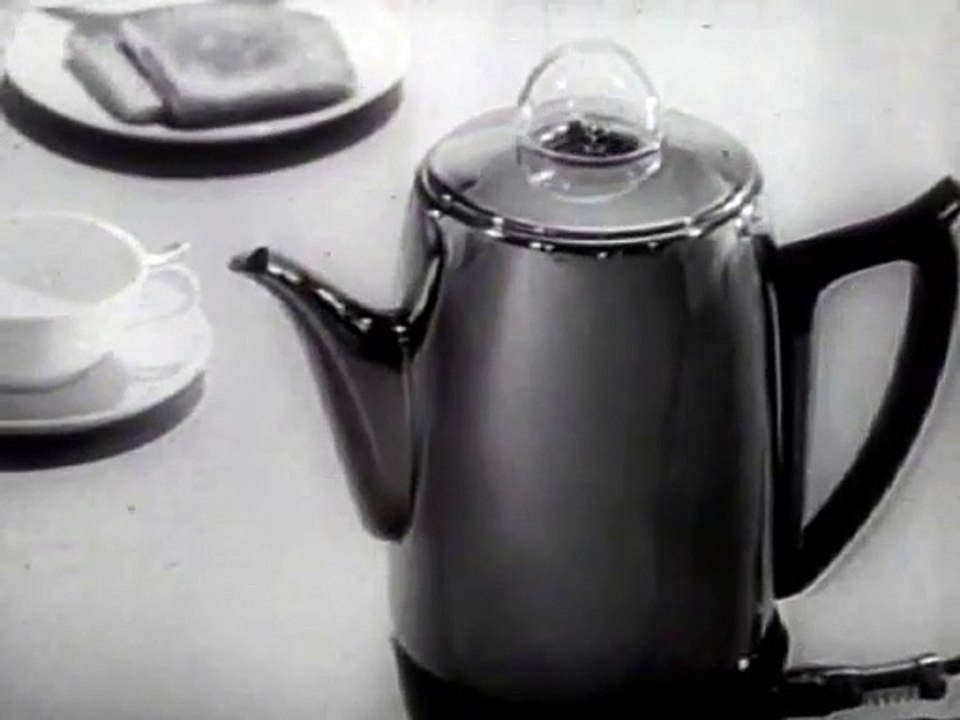 1950s percolating Boop a Boop Boop coffee pot - Maxwell House TV commercial